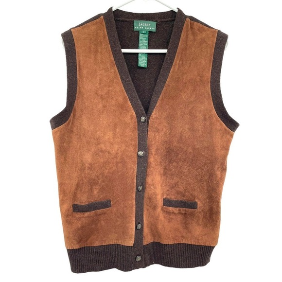 Lauren Ralph Lauren Jackets & Blazers - Lauren Ralph Lauren Brown Suede Vest